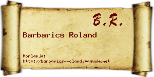 Barbarics Roland névjegykártya