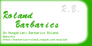 roland barbarics business card